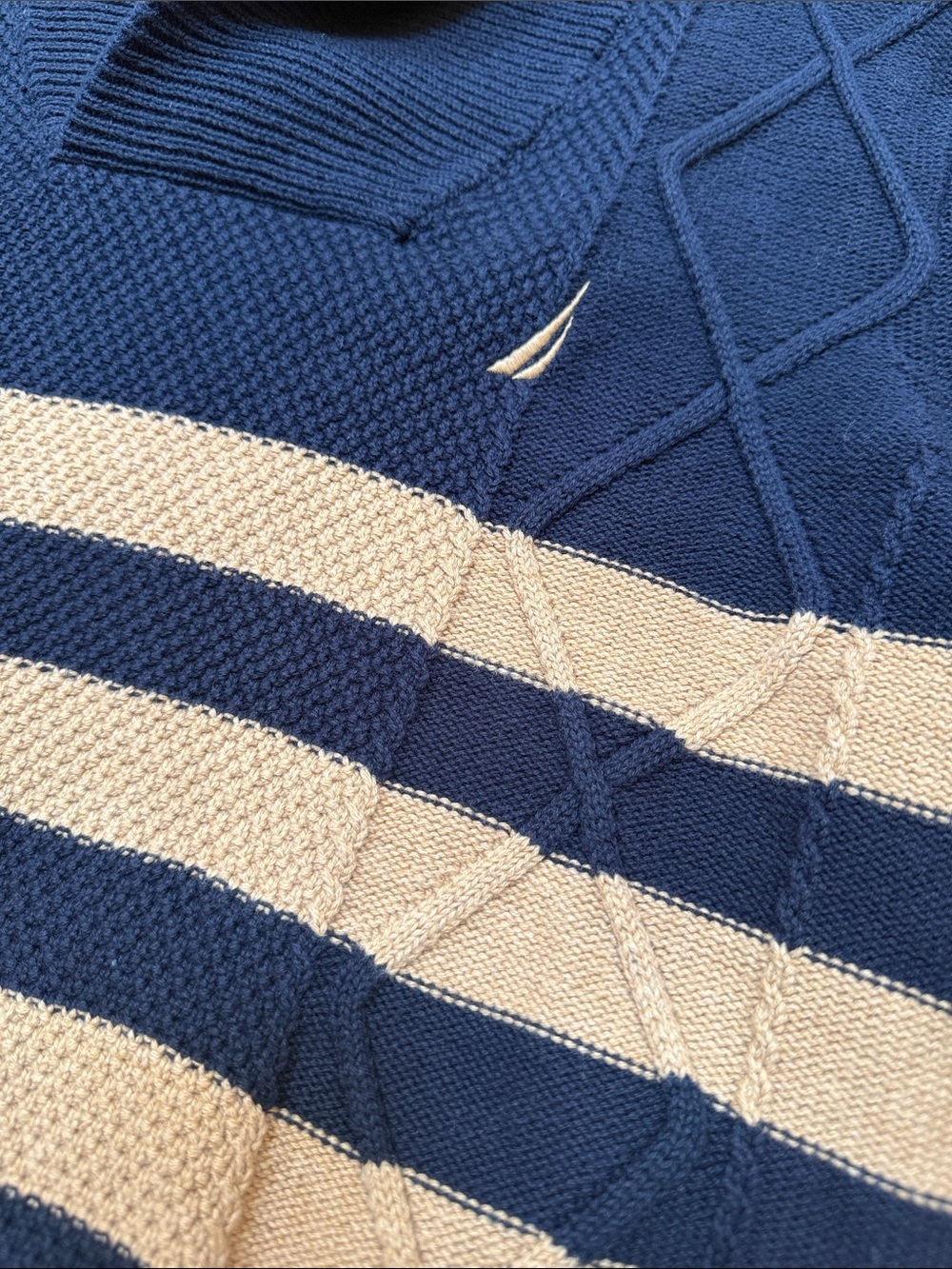 Striped Cable Knit Sweater - Picture 3 of 6